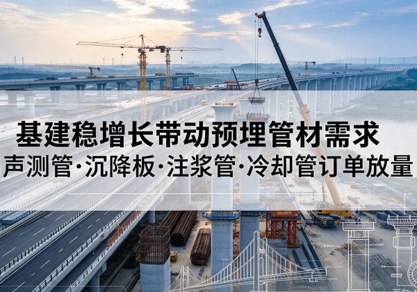 古城基建稳增长带动预埋监测管材需求，声测管、沉降板、注浆管订单持续放量
